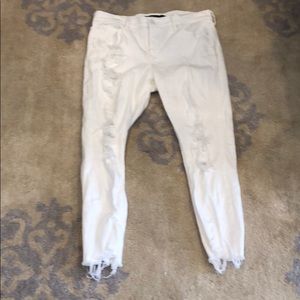 Express white ankle jeans